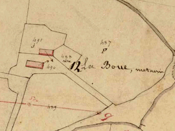 1832 ferme présente sur le cadastre napoléonien
